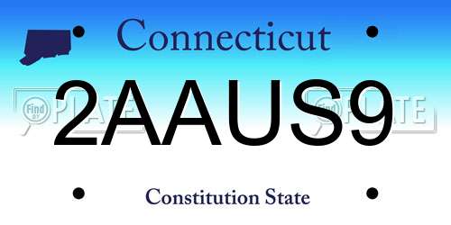 2AAUS9 Connecticut License Plate