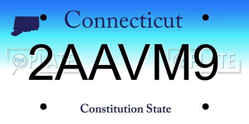 2AAVM9 Connecticut License Plate