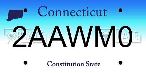 2AAWM0 Connecticut License Plate