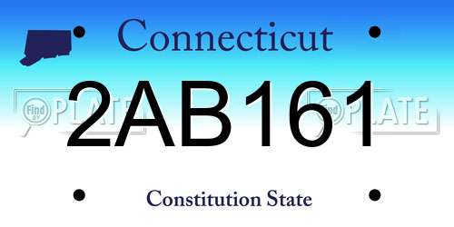 2AB161 Connecticut License Plate