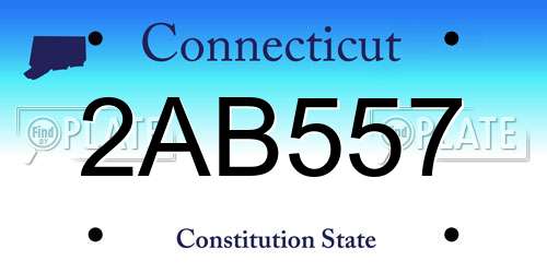 2AB557 Connecticut License Plate
