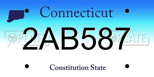 2AB587 Connecticut License Plate