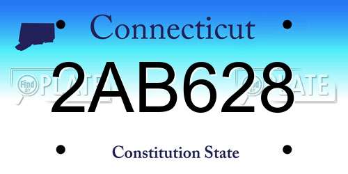 2AB628 Connecticut License Plate