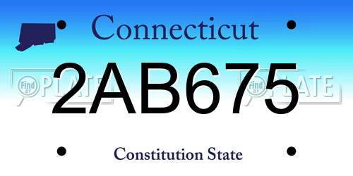 2AB675 Connecticut License Plate