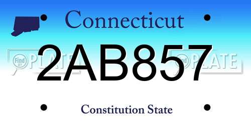 2AB857 Connecticut License Plate