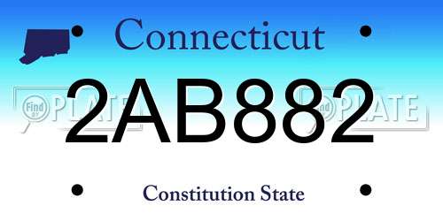 2AB882 Connecticut License Plate