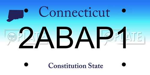 2ABAP1 Connecticut License Plate