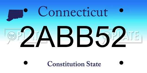 2ABB52 Connecticut License Plate