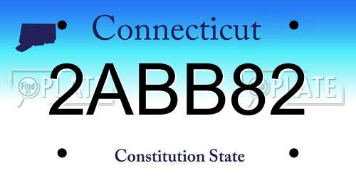 2ABB82 Connecticut License Plate