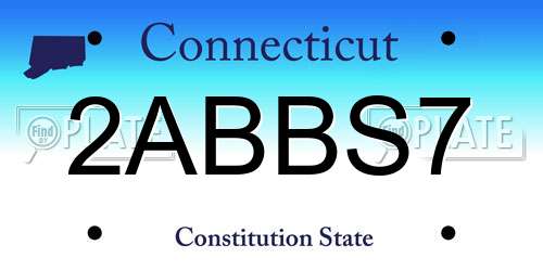 2ABBS7 Connecticut License Plate