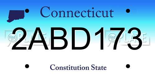 2ABD173 Connecticut License Plate