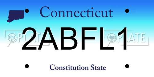 2ABFL1 Connecticut License Plate