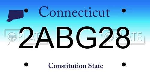 2ABG28 Connecticut License Plate