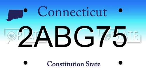 2ABG75 Connecticut License Plate
