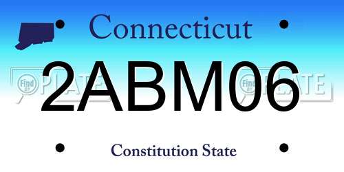 2ABM06 Connecticut License Plate