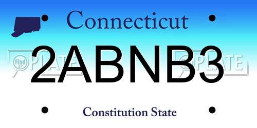 2ABNB3 Connecticut License Plate