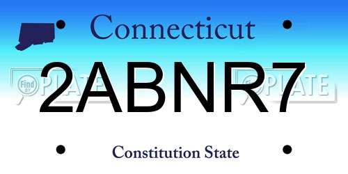 2ABNR7 Connecticut License Plate
