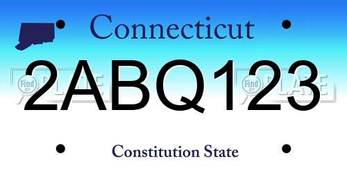 2ABQ123 Connecticut License Plate