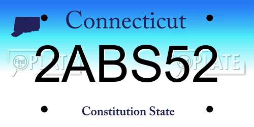 2ABS52 Connecticut License Plate