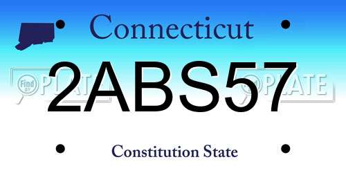 2ABS57 Connecticut License Plate