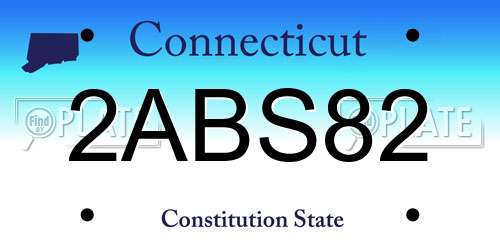 2ABS82 Connecticut License Plate