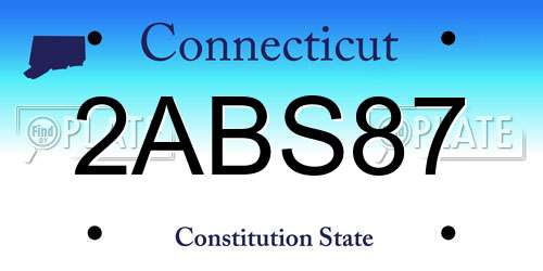 2ABS87 Connecticut License Plate