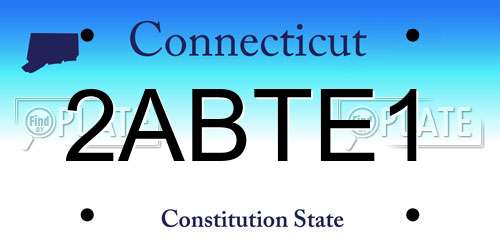 2ABTE1 Connecticut License Plate