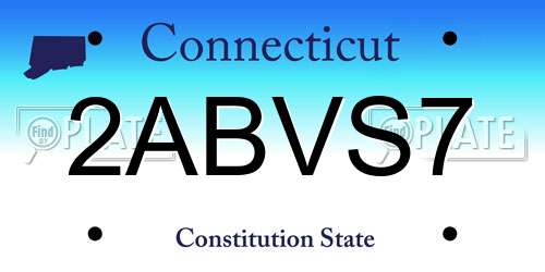 2ABVS7 Connecticut License Plate
