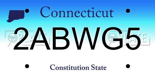 2ABWG5 Connecticut License Plate