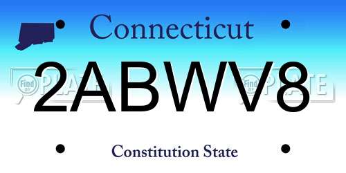 2ABWV8 Connecticut License Plate