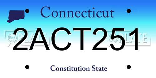2ACT251 Connecticut License Plate