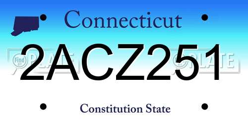 2ACZ251 Connecticut License Plate