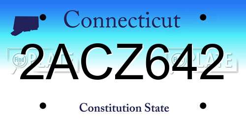 2ACZ642 Connecticut License Plate
