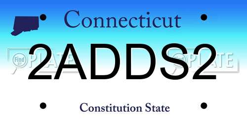 2ADDS2 Connecticut License Plate