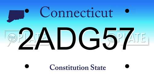 2ADG57 Connecticut License Plate
