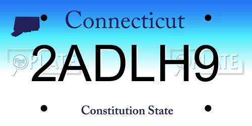 2ADLH9 Connecticut License Plate