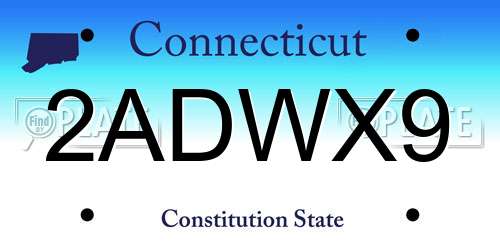 2ADWX9 Connecticut License Plate