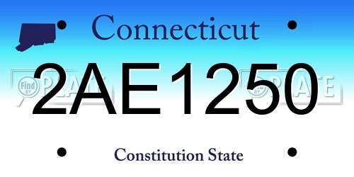 2AE1250 Connecticut License Plate