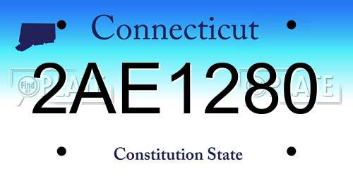 2AE1280 Connecticut License Plate