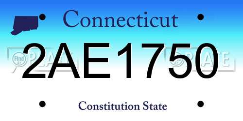 2AE1750 Connecticut License Plate
