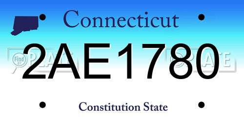 2AE1780 Connecticut License Plate