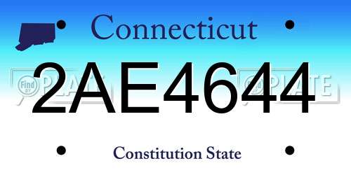 2AE4644 Connecticut License Plate
