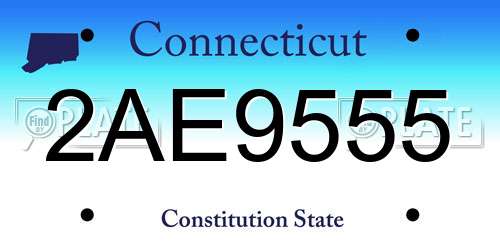 2AE9555 Connecticut License Plate