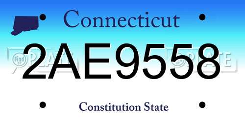 2AE9558 Connecticut License Plate