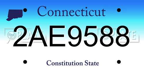 2AE9588 Connecticut License Plate