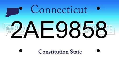 2AE9858 Connecticut License Plate