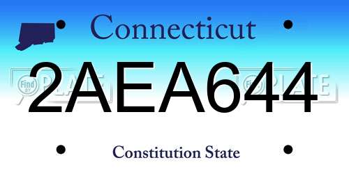 2AEA644 Connecticut License Plate