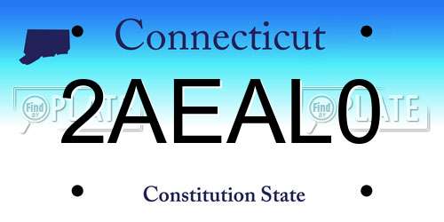 2AEAL0 Connecticut License Plate