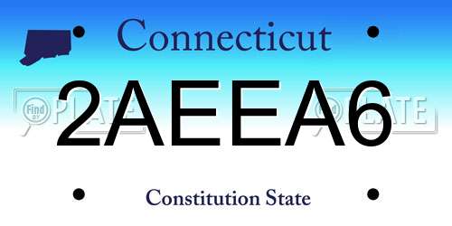 2AEEA6 Connecticut License Plate