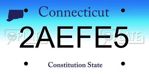 2AEFE5 Connecticut License Plate